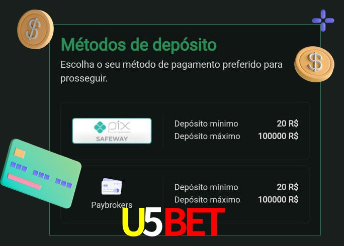 O cassino U5BET oferece uma grande variedade de métodos de pagamento